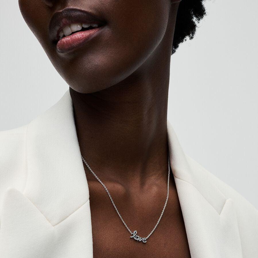 Pandora Funkelnde Handgeschrieben Love Collier-Halskette 393076C01-45 Halsketting voor dames