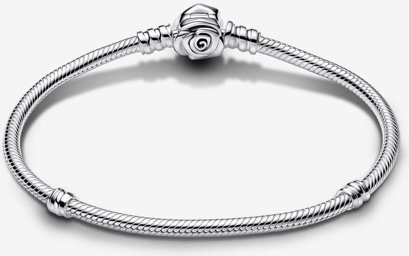 Pandora Moments Blühende Rose Verschluss Schlangen-Gliederarmband 593211C00 Damenarmband