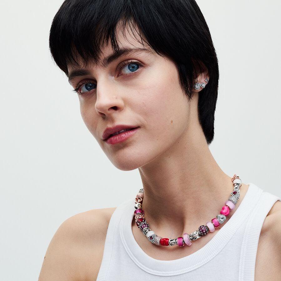 Pandora Moments Schlangen-Gliederarmband mit Herzverschluss 393091C00-45 Catenina donna