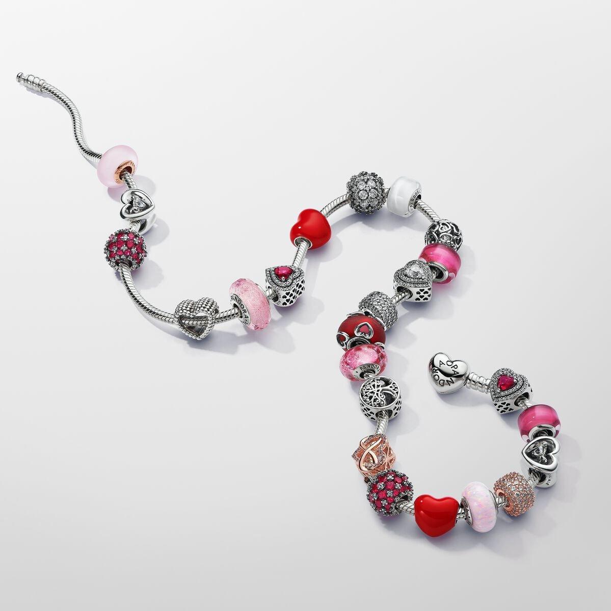 Pandora Moments Schlangen-Gliederarmband mit Herzverschluss 393091C00-45 Catenina donna