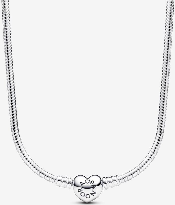 Pandora Moments Schlangen-Gliederarmband mit Herzverschluss 393091C00-45 Catenina donna