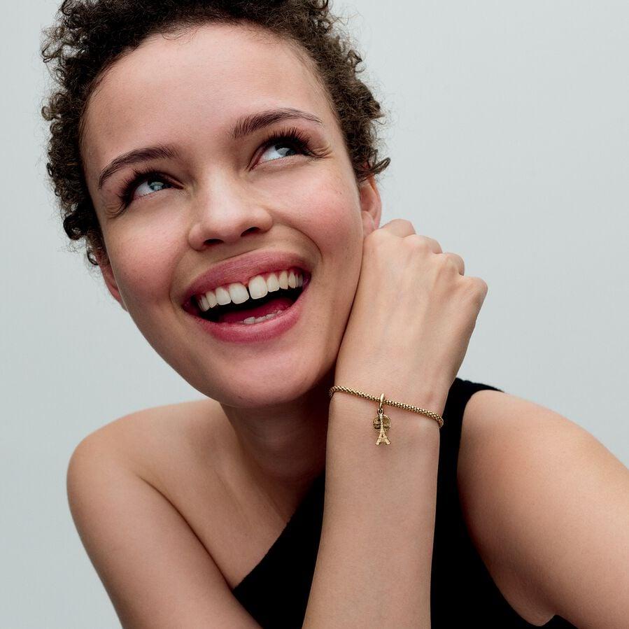 Pandora Pariser Eiffelturm Labordiamant Gravierbarer Doppelter Charm-Anhänger 763344C01 Anhänger