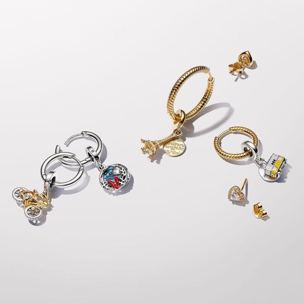 Pandora Pariser Eiffelturm Labordiamant Gravierbarer Doppelter Charm-Anhänger 763344C01 Pendant Pandora Pariser Eiffelturm Labordiamant Gravierbarer Doppelter Charm-Anhänger 763344C01 Pendant