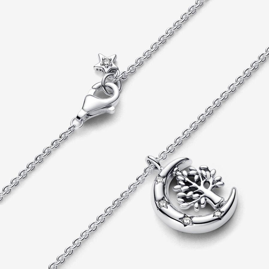 Pandora Mond & drehender Lebensbaum Anhänger Halskette 392992C01-50 Damenhalskette Pandora Mond & drehender Lebensbaum Anhänger Halskette 392992C01-50 Damenhalskette