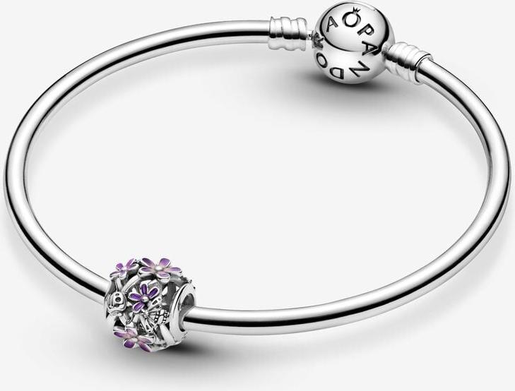 Pandora Offen gearbeitetes, lilafarbenes Gänseblümchen Charm 798772C02 Hanger Pandora Offen gearbeitetes, lilafarbenes Gänseblümchen Charm 798772C02 Hanger