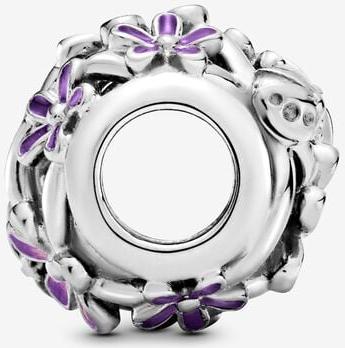 Pandora Offen gearbeitetes, lilafarbenes Gänseblümchen Charm 798772C02 Hanger Pandora Offen gearbeitetes, lilafarbenes Gänseblümchen Charm 798772C02 Hanger
