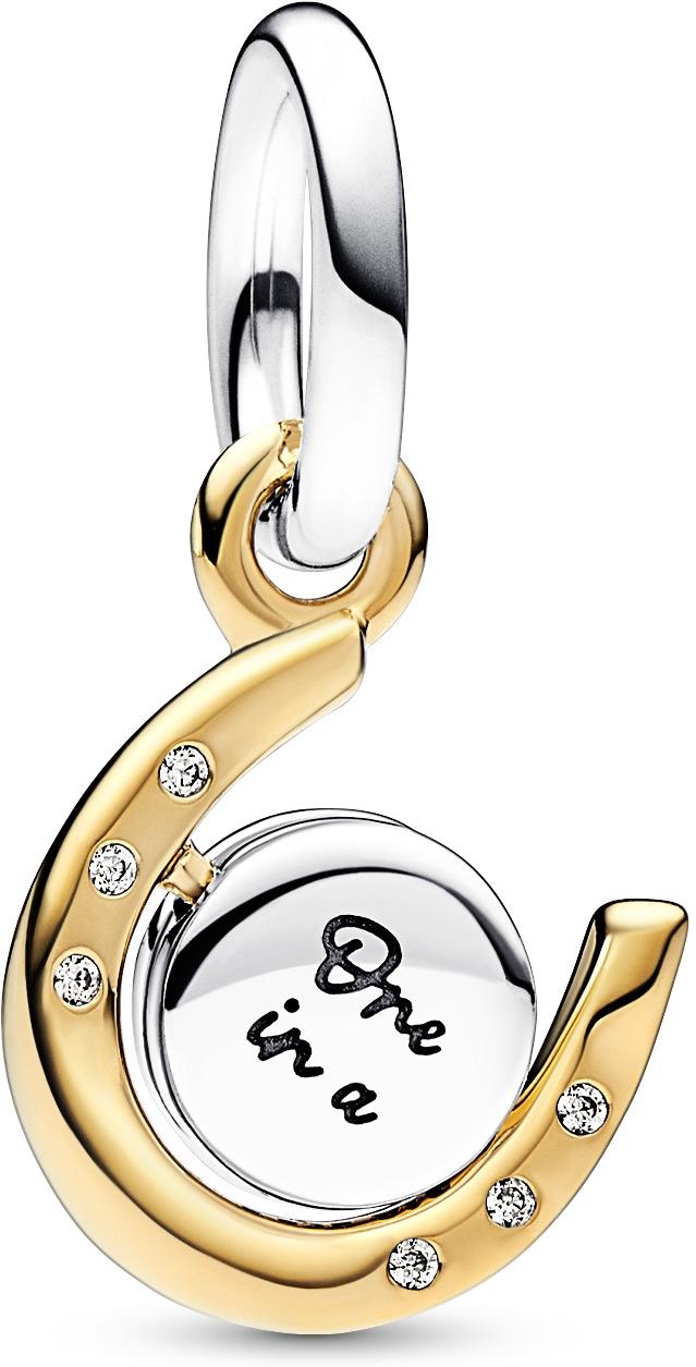 Pandora Bicolor Drehende Hufeisen-Scheibe Charm-Anhänger 762713C01 Pendentif