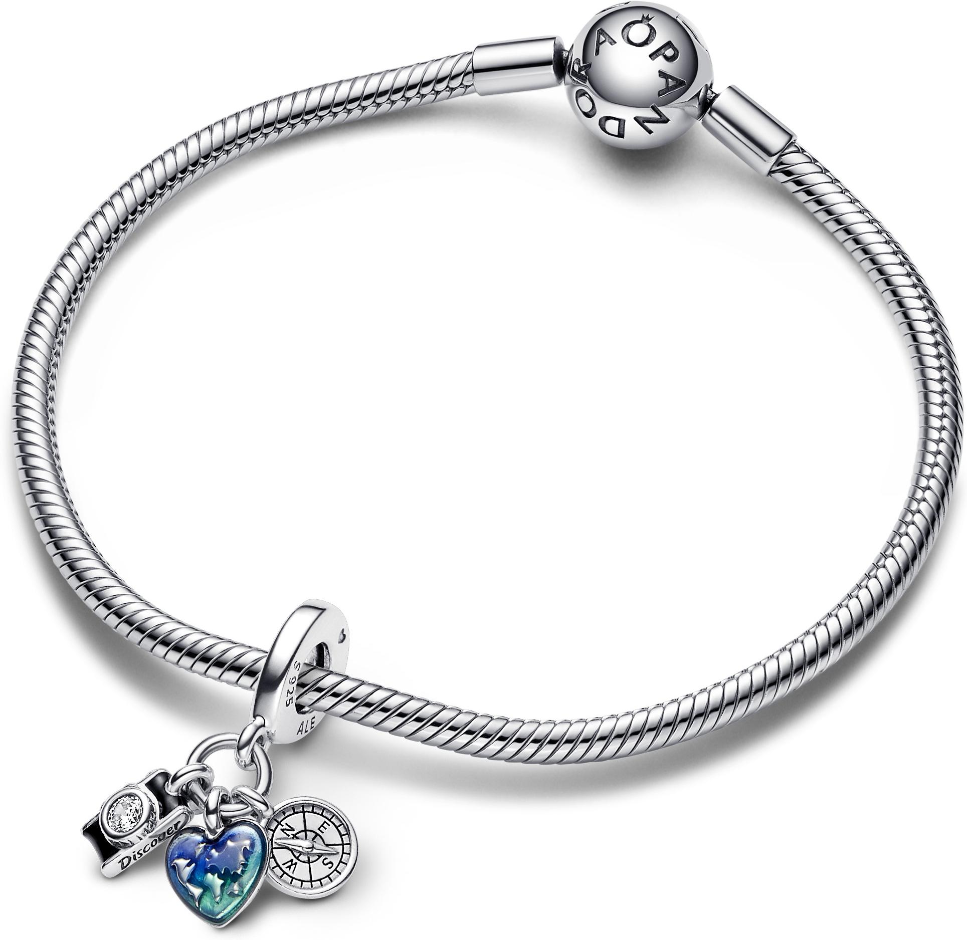 Pandora Kamera, Herz & Kompass Dreifacher Charm-Anhänger 792703C01 Pendente