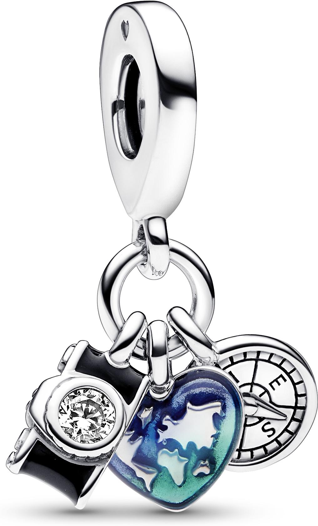 Pandora Kamera, Herz & Kompass Dreifacher Charm-Anhänger 792703C01 Hanger