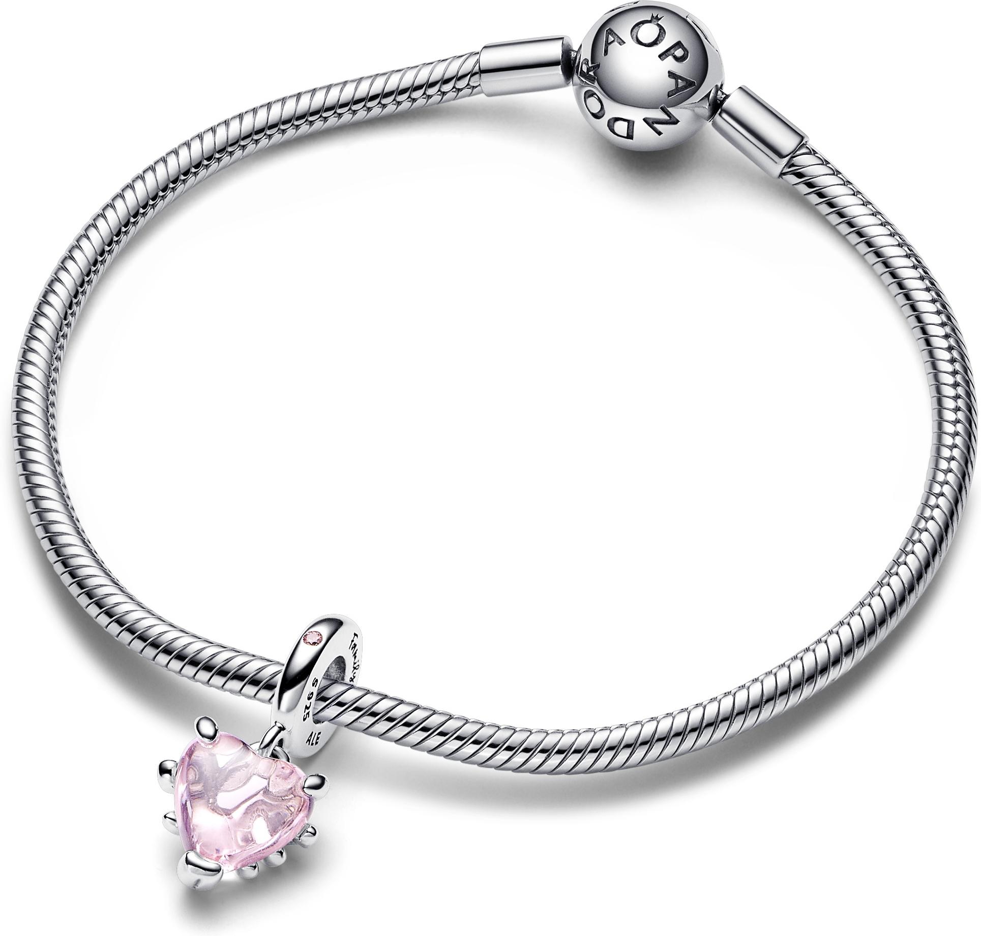 Pandora Rosafarbener Stammbaum & Herz Charm-Anhänger 792654C01 Hanger