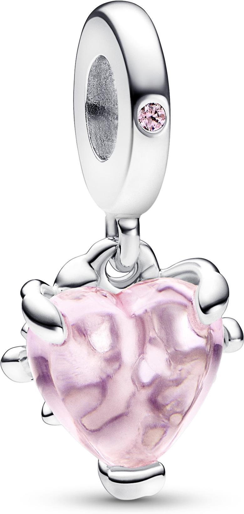 Pandora Rosafarbener Stammbaum & Herz Charm-Anhänger 792654C01 Anhänger