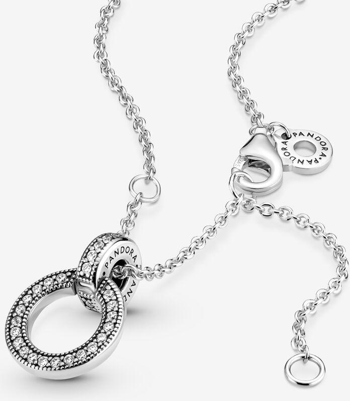 Pandora Doppelter Kreis-Anhänger & Halskette 399487C01-45 Cadena de cuello para mujeres