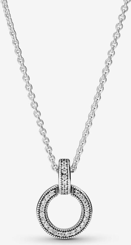 Pandora Doppelter Kreis-Anhänger & Halskette 399487C01-45 womans necklace