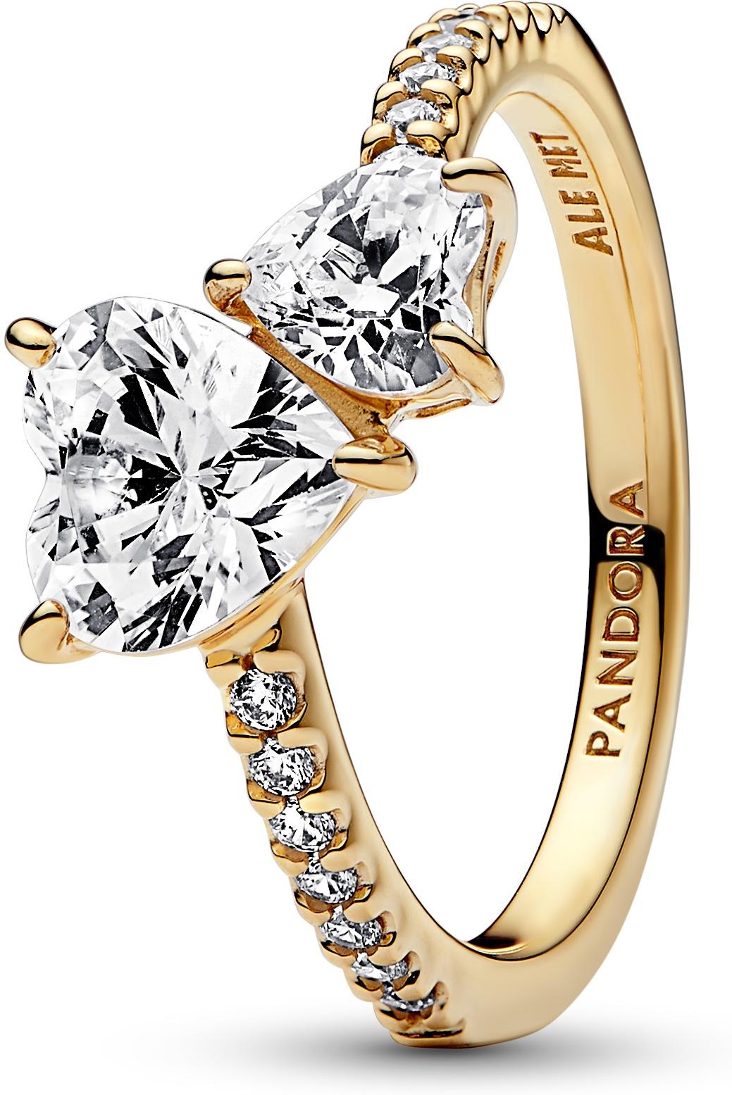 Pandora Doppel-Herz Funkelnder Ring 161198C01 Bague pour femmes