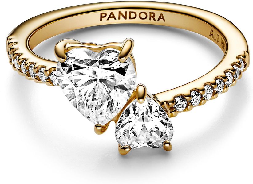 Pandora Doppel-Herz Funkelnder Ring 161198C01 womans ring Pandora Doppel-Herz Funkelnder Ring 161198C01 womans ring