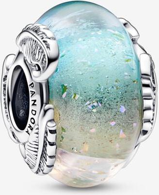 Pandora Mehrfarbiges Murano-Glas & Geschwungene Feder Charm 792577C00 Anhänger