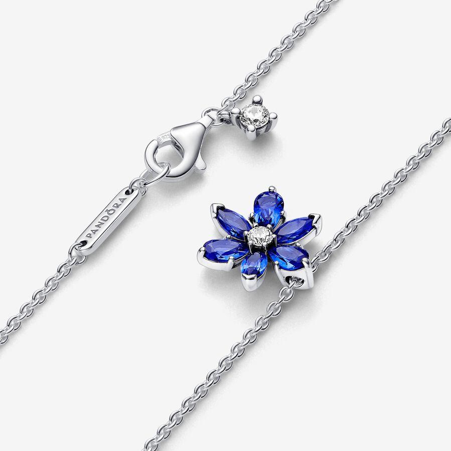 Pandora Funkelnde Blaue Herbarium Cluster Anhänger Halskette 392387C02-45 Chaîne de cou pour femmes