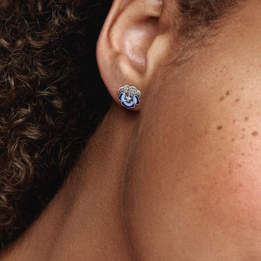 Pandora Blaue Stiefmütterchen Ohrringe 290781C01 Boucles d'oreille