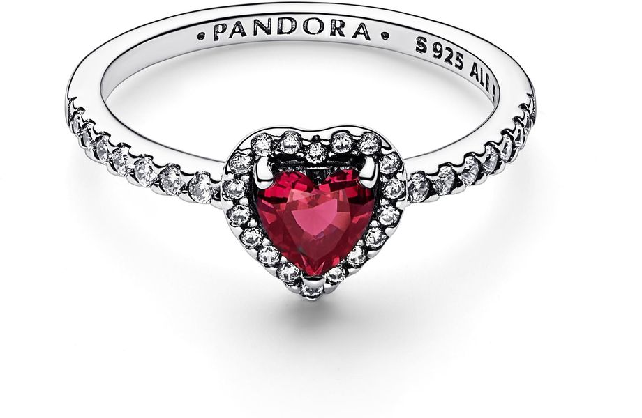 Pandora Ausgeprägtes Rotes Herz Ring 198421C02 Bague pour femmes Pandora Ausgeprägtes Rotes Herz Ring 198421C02 Bague pour femmes