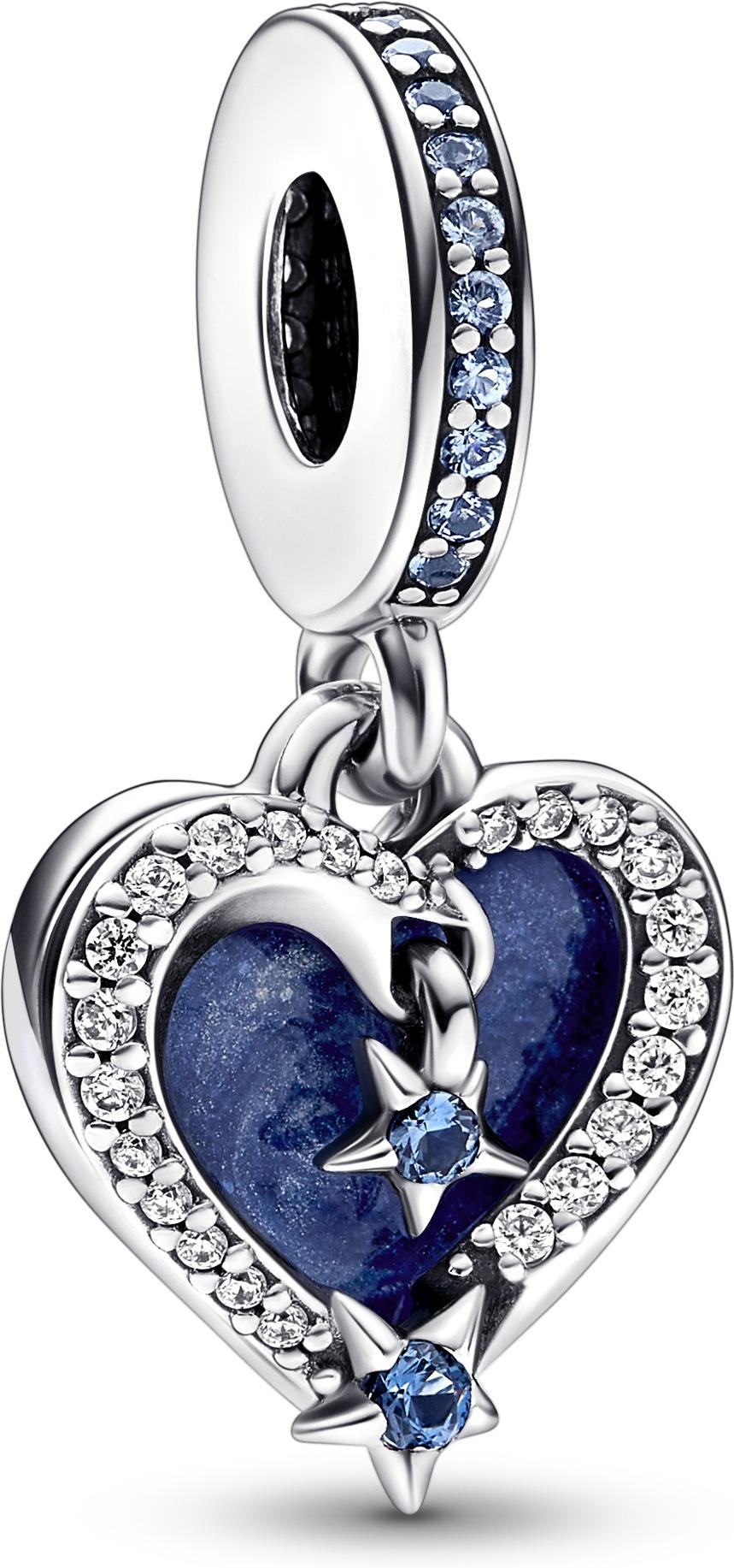 Pandora Himmlische Sternschnuppe Herzen Doppelter Charm-Anhänger 792356C01 Pendente