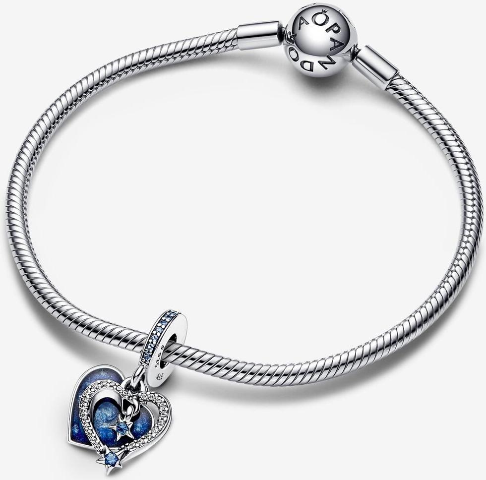 Pandora Himmlische Sternschnuppe Herzen Doppelter Charm-Anhänger 792356C01 Colgante