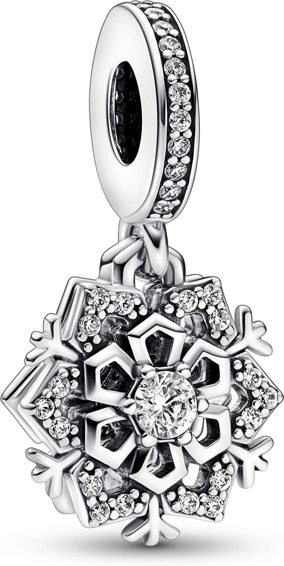 Pandora Funkelnde Schneeflocke Doppelter Charm-Anhänger 792355C01 Pendentif