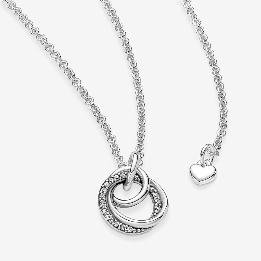 Pandora Familie Für Immer Verschlungener Anhänger Halskette 391455C01-60 Cadena de cuello para mujeres