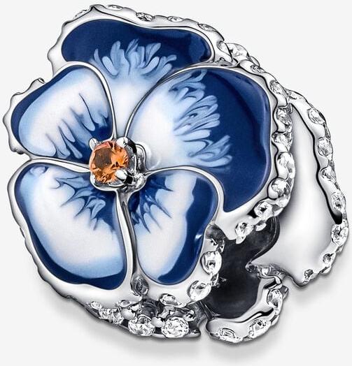 Pandora Blaues Stiefmütterchen Charm 790777C02 Pendentif