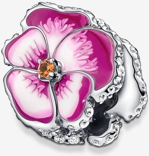 Pandora Rosafarbenes Stiefmütterchen Charm 790777C01 Pendentif Pandora Rosafarbenes Stiefmütterchen Charm 790777C01 Pendentif