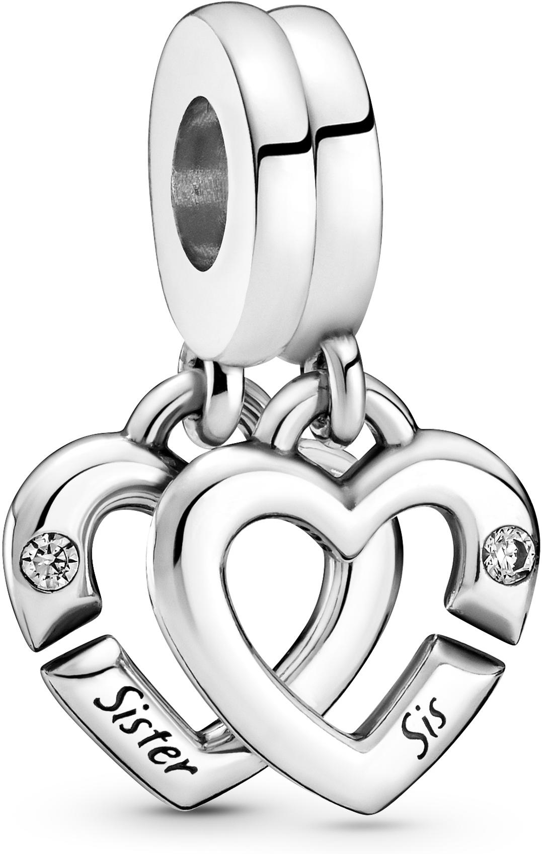 Pandora Verbundene Schwester Teilbare Herzen Charm-Anhänger 799538C01 Pendant