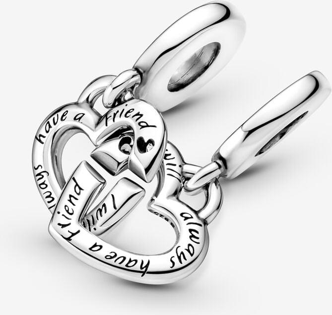 Pandora Verbundene Schwester Teilbare Herzen Charm-Anhänger 799538C01 Hanger