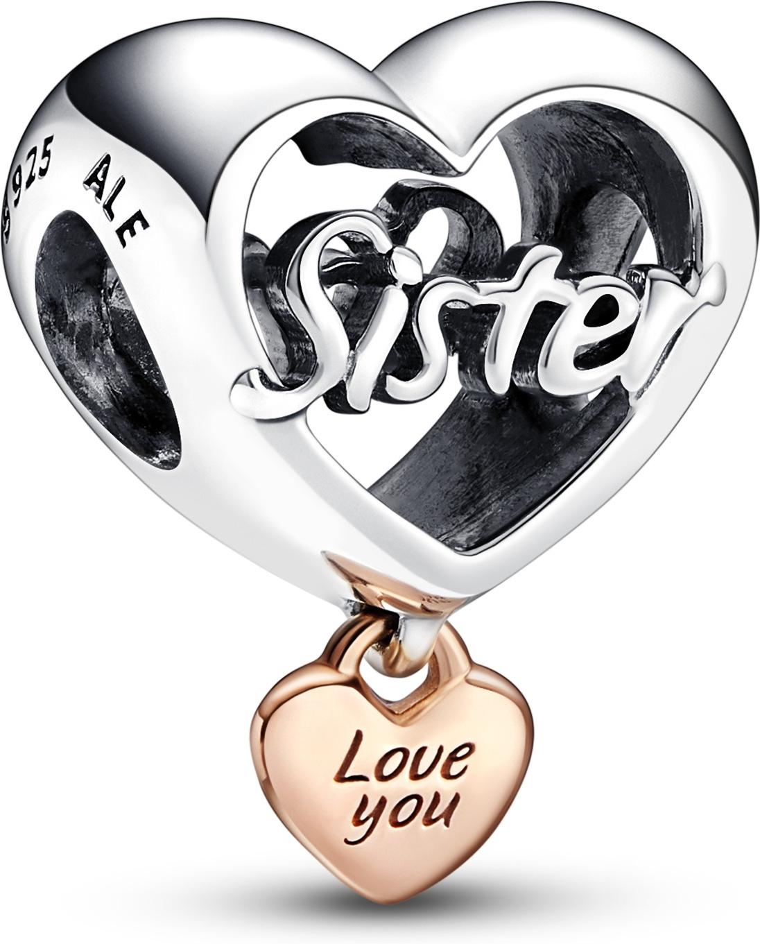 Pandora „Love You Sister“ Herz-Charm 782244C00 Pendant