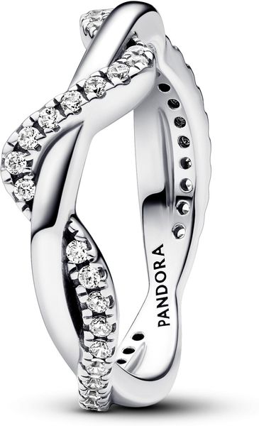 Pandora Funkelnde Verschlungene Welle Ring 193098C01 Damesring