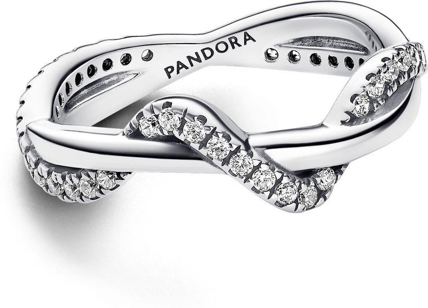 Pandora Funkelnde Verschlungene Welle Ring 193098C01 Damesring