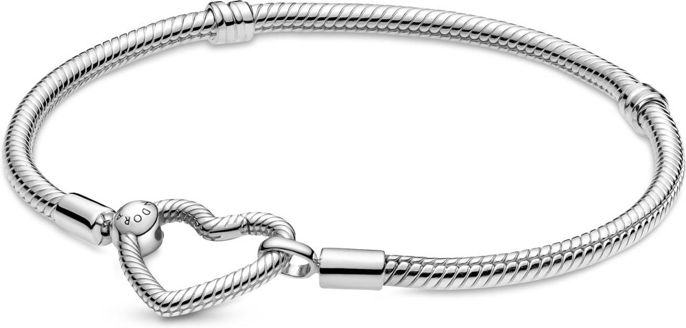 Pandora Moments Herzverschluss Schlangen-Gliederarmband 599539C00 Dames armband Pandora Moments Herzverschluss Schlangen-Gliederarmband 599539C00 Dames armband