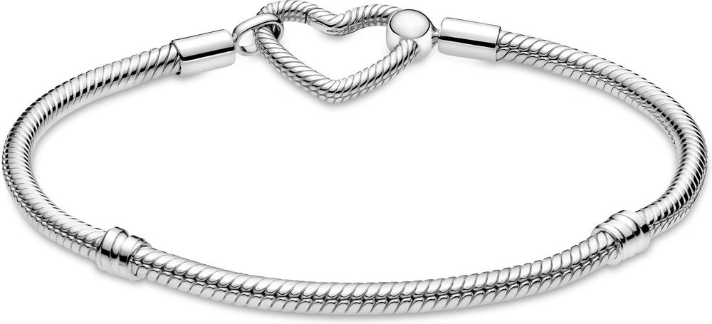 Pandora Moments Herzverschluss Schlangen-Gliederarmband 599539C00 Dames armband Pandora Moments Herzverschluss Schlangen-Gliederarmband 599539C00 Dames armband
