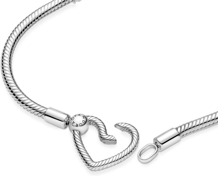 Pandora Moments Herzverschluss Schlangen-Gliederarmband 599539C00 Dames armband Pandora Moments Herzverschluss Schlangen-Gliederarmband 599539C00 Dames armband
