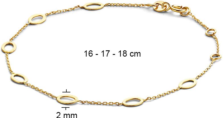 Jackie Gold Jackie JKB21.083 Dames Armband Goud - 18cm JKB21.083 Bracelet pour femmes