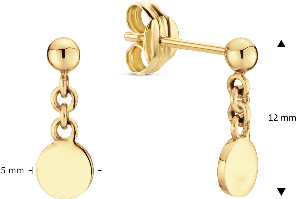 Jackie Gold Dangling Disc Studs JKE24.402 Earrings