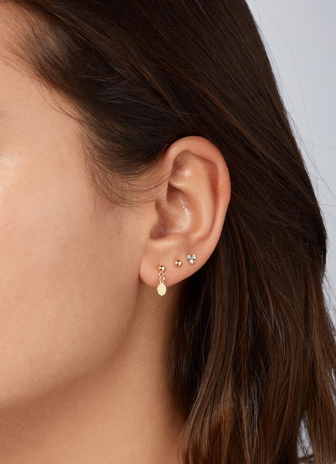 Jackie Gold Dangling Disc Studs JKE24.402 Earrings