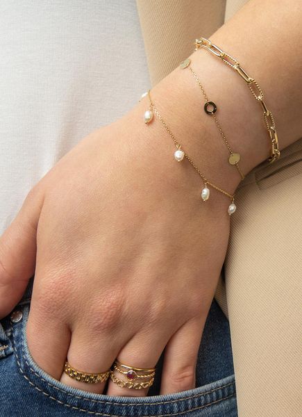 Jackie Gold Jackie JKB23.304 Dames Armband Goud - 18cm JKB23.304 Bracelet pour femmes Jackie Gold Jackie JKB23.304 Dames Armband Goud - 18cm JKB23.304 Bracelet pour femmes