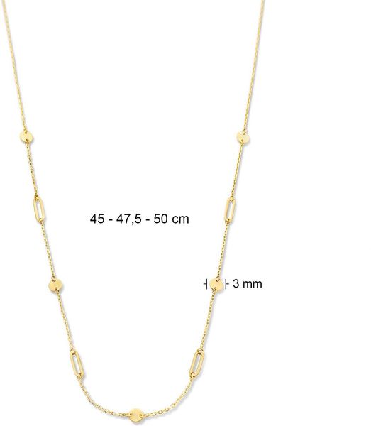Jackie Gold Jackie JKN22.254 Dames Ketting Goud - 50cm JKN22.254 Catenina donna