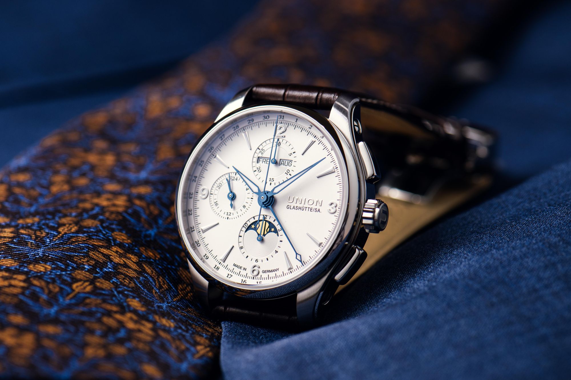 Union Glashütte Belisar Chronograph Mondphase D014.425.16.017.00 Automatische herenchronograaf