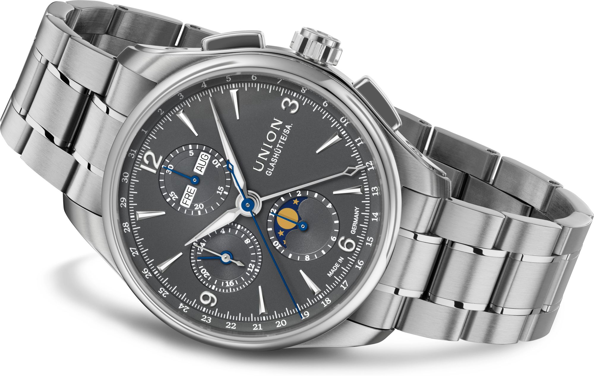 Union Glashütte Belisar Chronograph Mondphase D014.425.11.087.00 Automatic Mens Chronograph