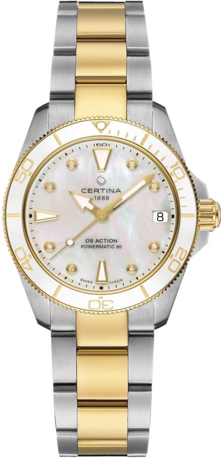 Certina DS ACTION Lady C032.007.22.116.00 Automatisch horloge voor dames Met diamant