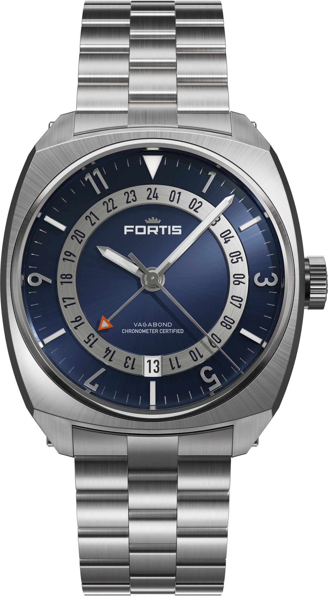 Fortis Vagabond Blue Dusk F6660002 Automatic Mens Watch Second Time Zone