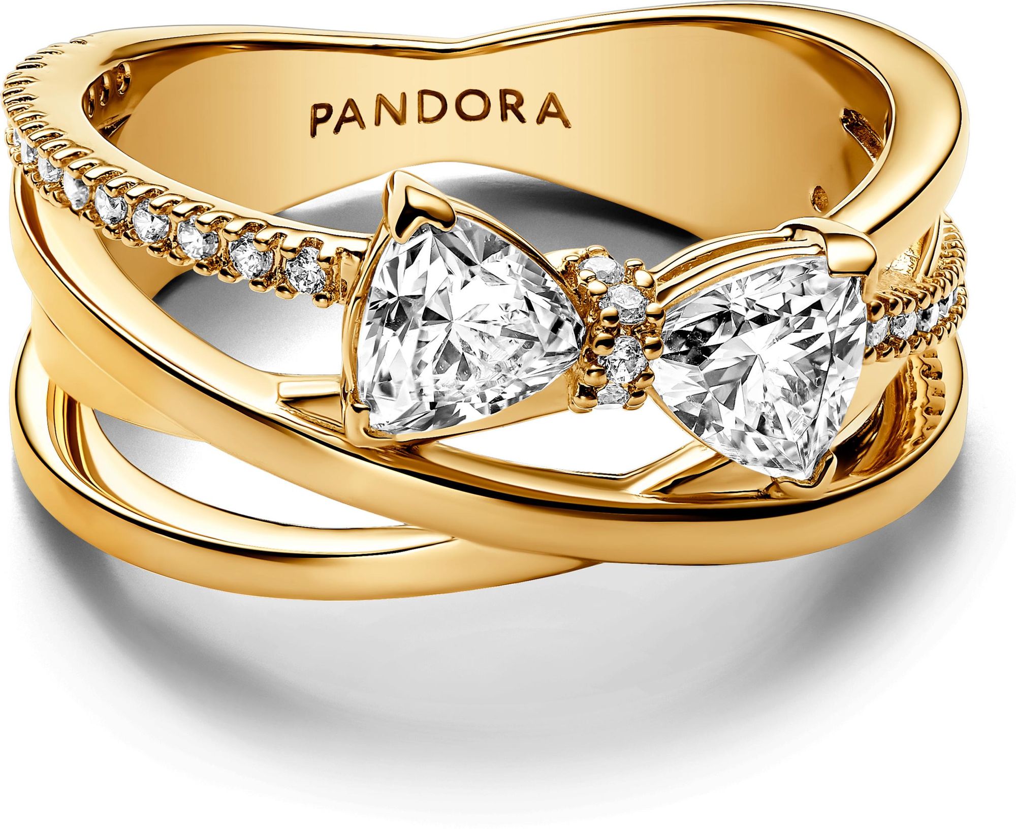 Pandora 14k Gold-plated unique metal blend  Cubic Zirconia Clear 163511C01 Bague pour femmes