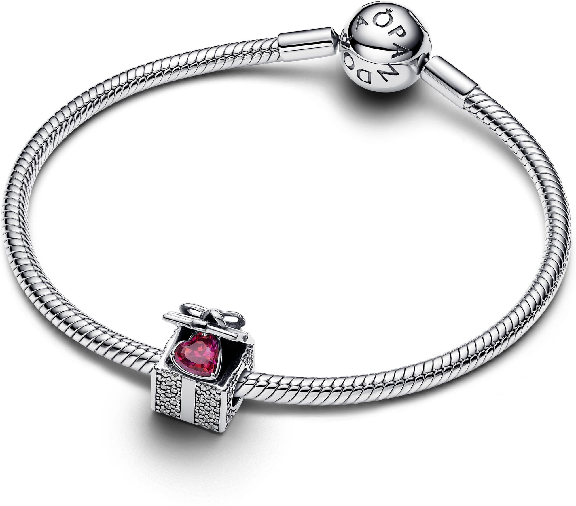 Pandora Sterling silver Enamel Cubic Zirconia Red 793603C01 Pendente