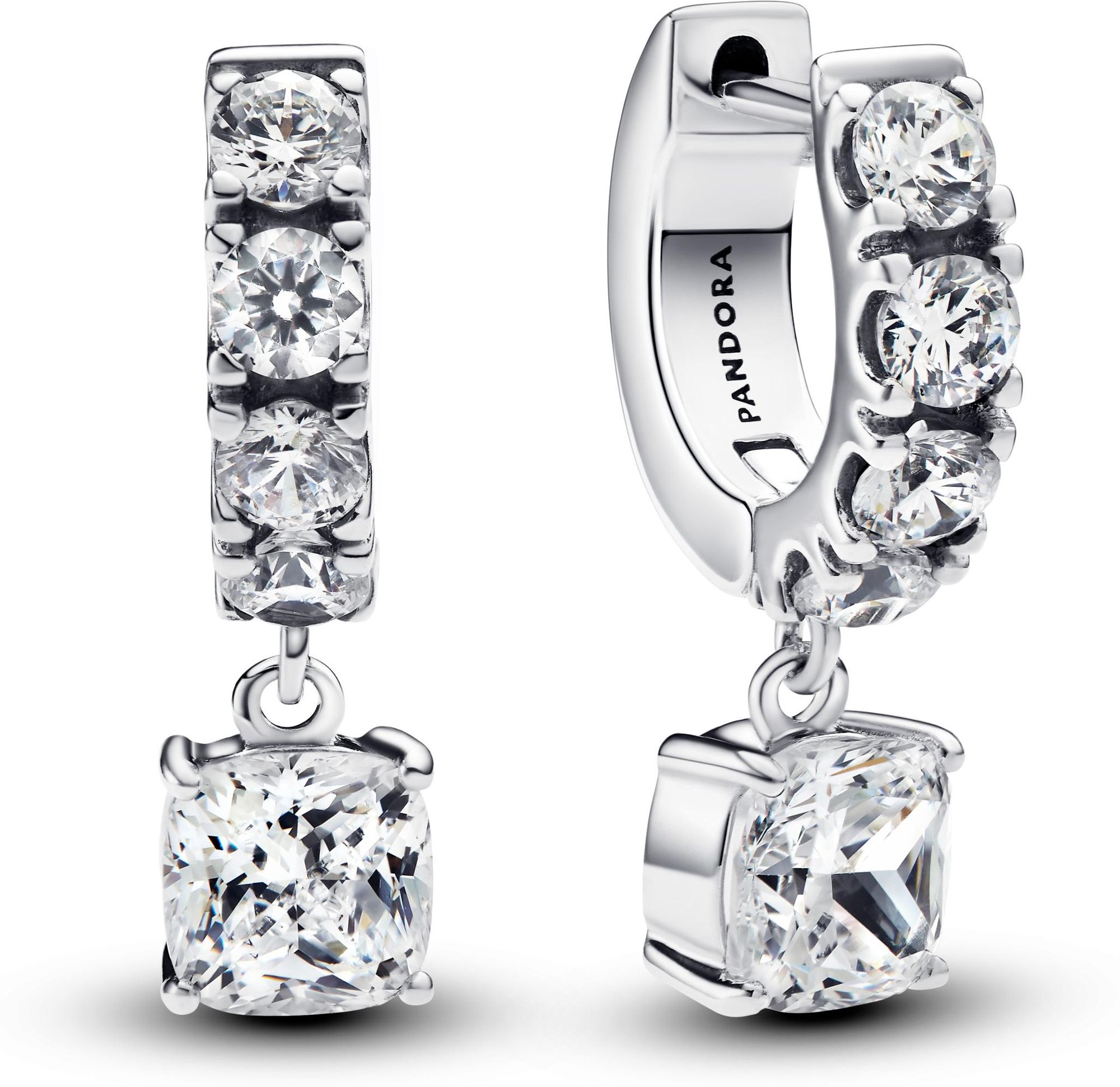 Pandora Sterling silver  Cubic Zirconia Clear 293547C01 Pendientes