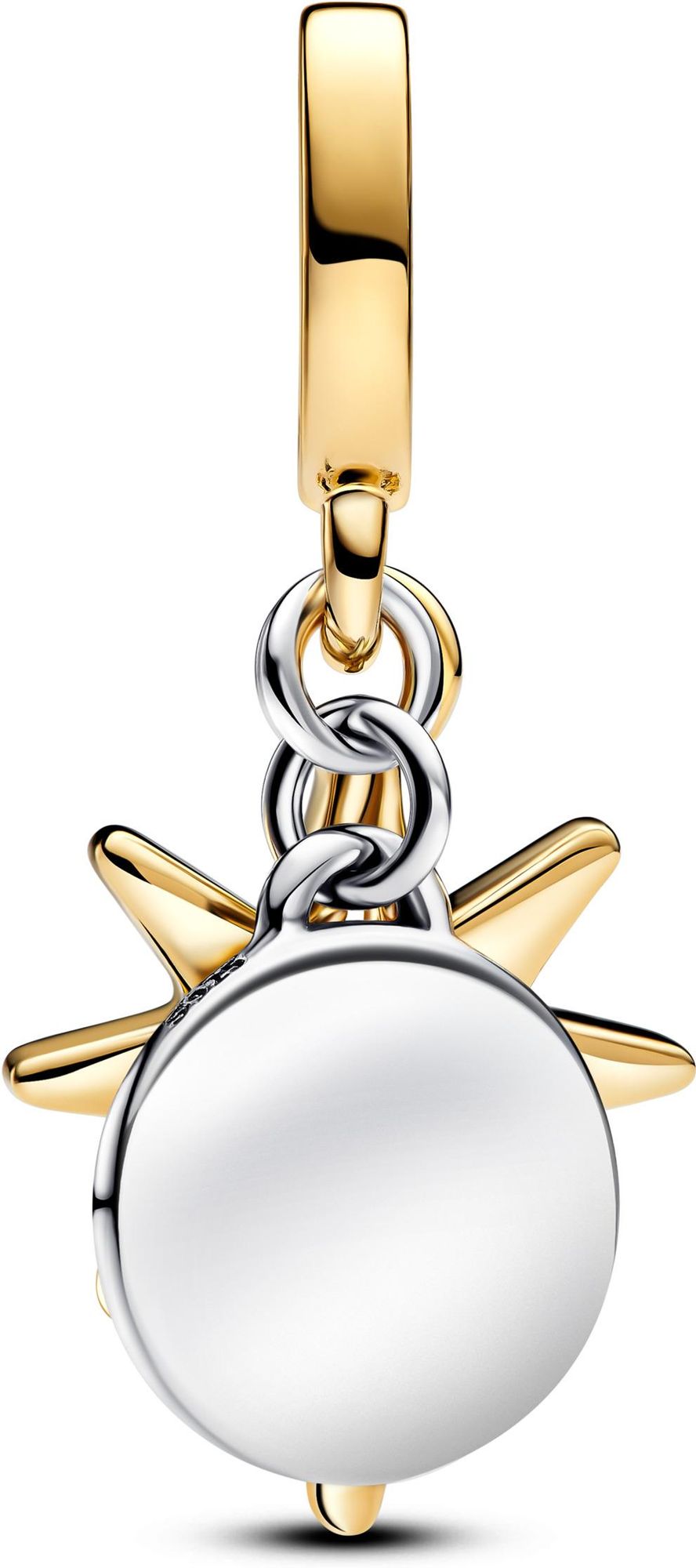 Pandora Sterling silver and 14k gold-plated unique metal blend  Lab-Grown Diamond Clear 763588C01 Hanger